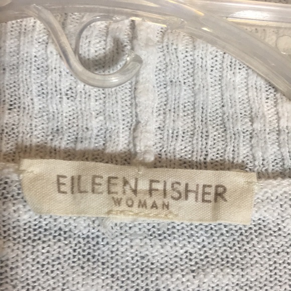 EILEEN FISHER Linen Cotton Knit Blend Open Front Long Line Springtime Cardigan - Picture 14 of 16
